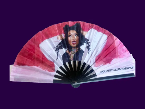 Ms. Pat Red and White Fan